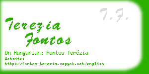 terezia fontos business card